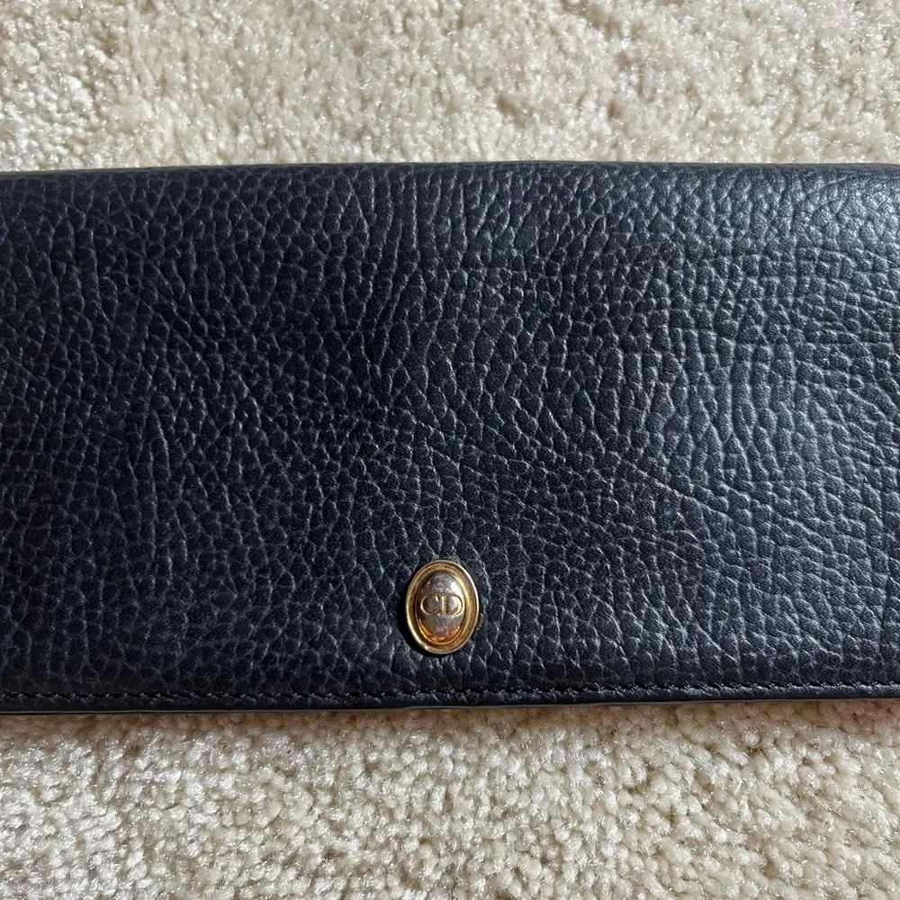 Vintage Christian Dior Black Leather Women's Wallet - Picture 2 of 3
